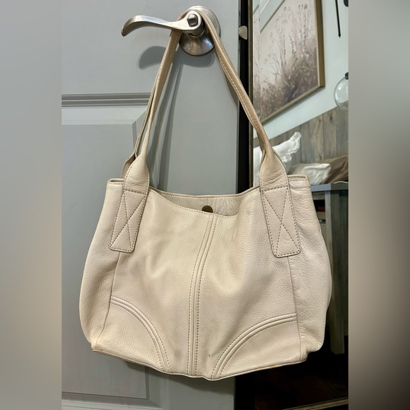 American Leather Co. Cream Shoulder Bag - Picture 8 of 10